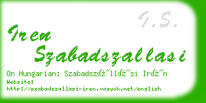 iren szabadszallasi business card